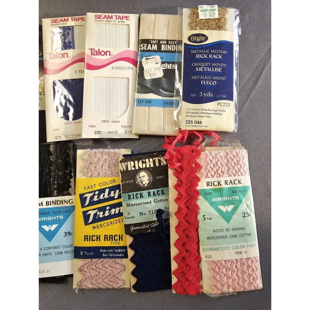 Rick Rack Seam Bias Tape Seam Binding Varies of Sizes & Colors Vintage Lot - Picture 4 of 6